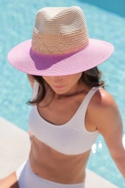 Rey Fedora Hat -Luna Beach Shop 06 28 005PI Hat Pink Lifestyle1