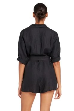Playa Belted Waist Romper -Luna Beach Shop 101457 ECBLA 163724