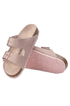 Birkenstock Arizona Slides -Luna Beach Shop 1023528 Shoe Shimmering Light Rose Back