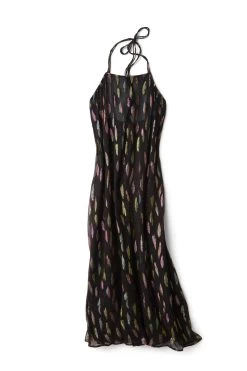 Chantel Metallic Halter Dress -Luna Beach Shop 105332 MIDNT 168429