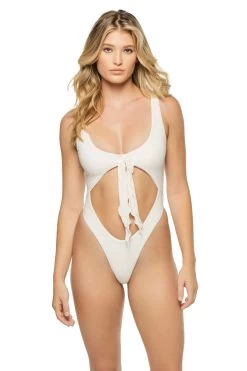 Frankies Bikinis Carbon Cutout One Piece Swimsuit