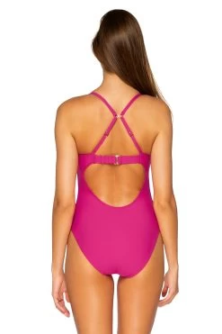 Tide Pool Over The Shoulder One Piece Swimsuit -Luna Beach Shop 129PITAY One Piece Swimsuit Pitaya Back2