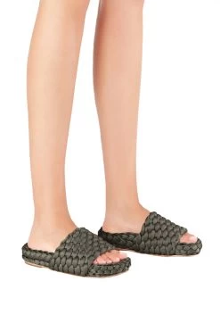 Paloma Barcelo Lise Woven Slides -Luna Beach Shop 134 001 1284 Shoe Green Lifestyle