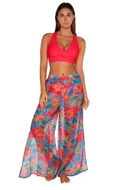 Breezy Beach Pant -Luna Beach Shop 172TIGLI Apparel Bottom Tiger Lily Front2