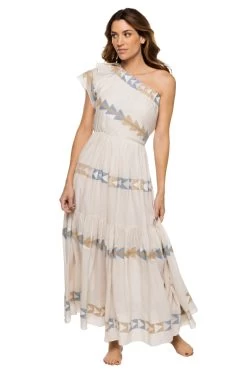 Paros Maxi Dress -Luna Beach Shop 2312496 Apparel Dress Grecian Jamdani Front1