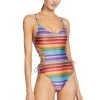 Ines Textured Lace Up One Piece Swimsuit
