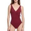 Grommet Surplice One Piece Swimsuit