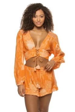 Topaz Lace Up Crop Top