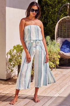 La Hana Strapless Jumpsuit -Luna Beach Shop 2952371 Apparel Jumpsuit Gulf Multi Lifestyle1