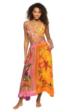 Farm Rio Mixed Scarves Crop Top