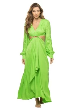 Farm Rio Lime Cut Out Maxi Dress