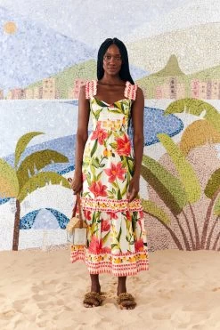 Farm Rio Cashew Garden Maxi Dress -Luna Beach Shop 303795 Apparel Dress Cashew Garden Lifestyle