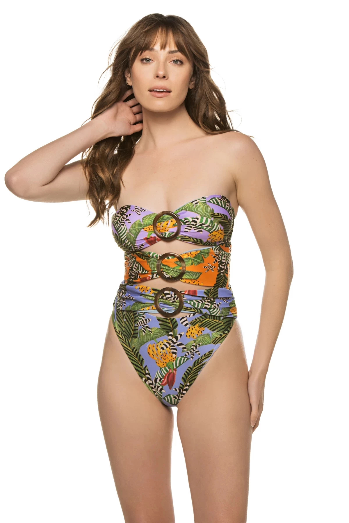 Farm Rio Striped Bananas One Piece Swimsuit 1 Farm Rio Striped Bananas One Piece Swimsuit