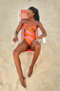 Farm Rio Copacabana Pink Cutout One Piece Swimsuit 5 Farm Rio Copacabana Pink Cutout One Piece Swimsuit -Luna Beach Shop 307169 One Piece Swimsuit Copacabana Lifestyle
