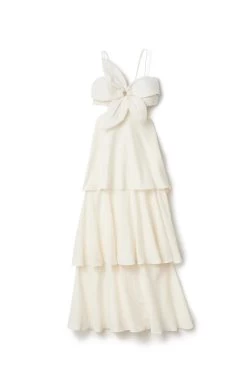 Farm Rio Off-White Flower Maxi Dress -Luna Beach Shop 309145 Apparel Dress Off White Laydown