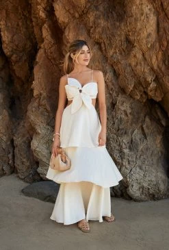 Farm Rio Off-White Flower Maxi Dress -Luna Beach Shop 309145 Apparel Dress Off White Lifestyle