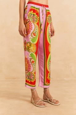 Farm Rio Beach Toucans Scarf Pants -Luna Beach Shop 309435 Apparel Bottom Multi Lifestyle