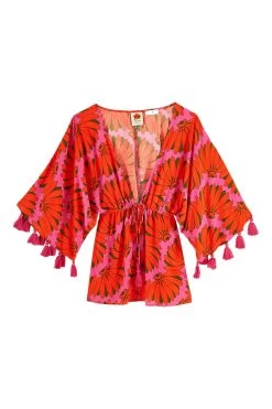 Farm Rio Copacabana Pink Kimono -Luna Beach Shop 314464 Apparel Top Copacabana Laydown