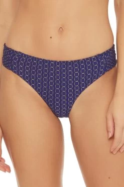 Metallic Tab Side Hipster Bikini Bottom