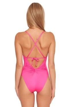 Monaco Convertible One Piece Swimsuit -Luna Beach Shop 3491335 One Piece Swimsuit Pitaya Pink Back2