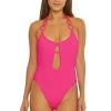 Monaco Solid Ring Halter One Piece Swimsuit