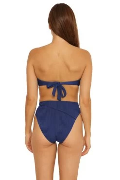 Textured Ring Twist Bandeau Bikini Top 5 Textured Ring Twist Bandeau Bikini Top -Luna Beach Shop 3533435 Bikini Top Ink Back