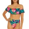 India Garden Ruffle Bandeau Bikini Top