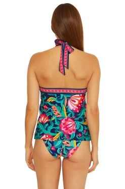India Garden Reversible High Neck Tankini Top 7 India Garden Reversible High Neck Tankini Top -Luna Beach Shop 3673535 Tankini Top Multi Back