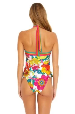 Fontaine Reversible High Neck Tankini Top -Luna Beach Shop 3783535 Tankini Top Multi Back