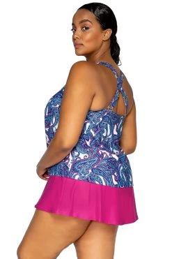 Luna Beach Shop -Luna Beach Shop 584TREGPA Tankini Top Regatta Paisley Back