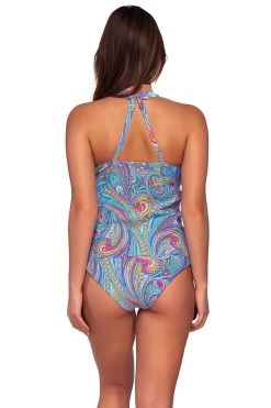 Elsie Tankini Top (E-H Cup) -Luna Beach Shop 738TEFGPAIPO Tankini Top Paisley Pop Back2