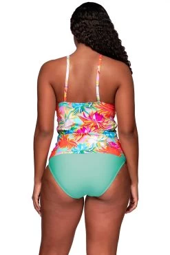 Harlow High Neck Halterkini Top 5 Harlow High Neck Halterkini Top -Luna Beach Shop 943TLOTUS Tankini Top Lotus Back