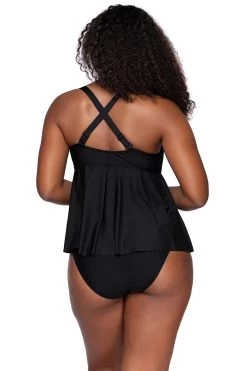 Marin Underwire Tankini Top -Luna Beach Shop 970TBLCK Tankini Top Black Back2