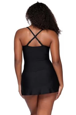 Sienna Swim Dress 5 Sienna Swim Dress -Luna Beach Shop 983BLCK One Piece Swimsuit Black Back2