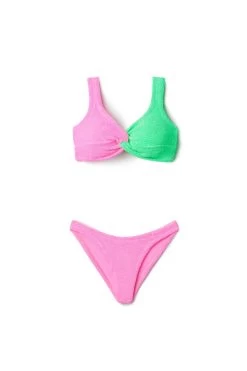 Duo Chelsea Two Piece Bikini Set -Luna Beach Shop DUO CHELSEA Bikini Set Bubblegum Lime Laydown