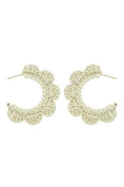 Crochet Scallop Hoop Earrings