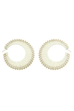 Raffia Wrapped Hoop Earrings