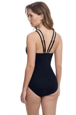 Mashrabiya One Piece Swimsuit -Luna Beach Shop E2302 2049 One Piece Swimsuit Black Back