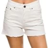 ELAN High Waist Distressed Denim Shorts