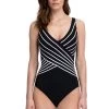 V-Neck Surplice One Piece Swimsuit