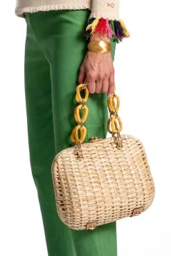 Hen Wicker Basket Handbag -Luna Beach Shop HENBW Bag Natural Lifestyle