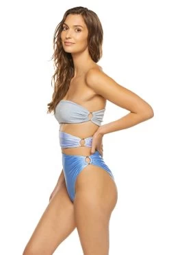 Isla Bandeau Cut Out One Piece Swimsuit -Luna Beach Shop ISLA 1PC One Piece Swimsuit Azulado Side