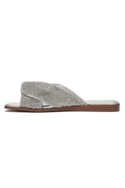 Sam Edelman Issie Slides -Luna Beach Shop ISSIE Shoe Silver Side1