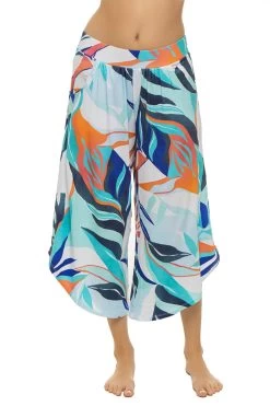 Coastal Palms Cropped Palazzo Pants