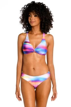 Underwire Twist Bralette Bikini Top -Luna Beach Shop LB3ZQ70 Bikini Top Multi Front1