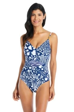 Surplice One Piece Swimsuit