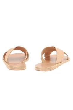 Ancient Greek Sandals Philourgos Scalloped Slides -Luna Beach Shop PHILOURGOS Shoe Natural Back