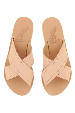 Ancient Greek Sandals Philourgos Scalloped Slides