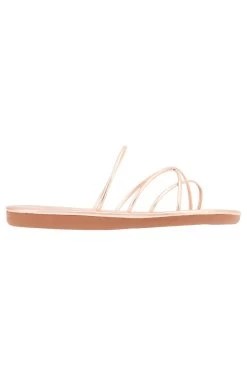 Ancient Greek Sandals Pu Metallic Strappy Sandals -Luna Beach Shop PU Shoe Rose Gold Side2