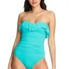 Ruffle Bandeau One Piece Swimsuit